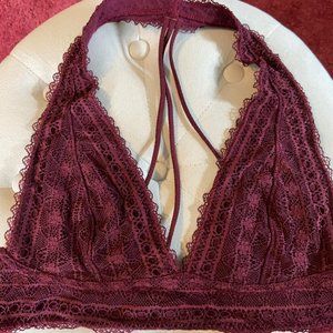 Free People Burgundy Lightly Lined Bralette